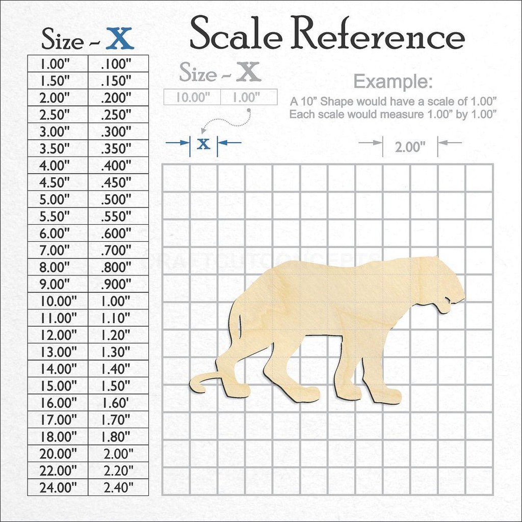 A scale and graph image showing a wood Tiger craft blank