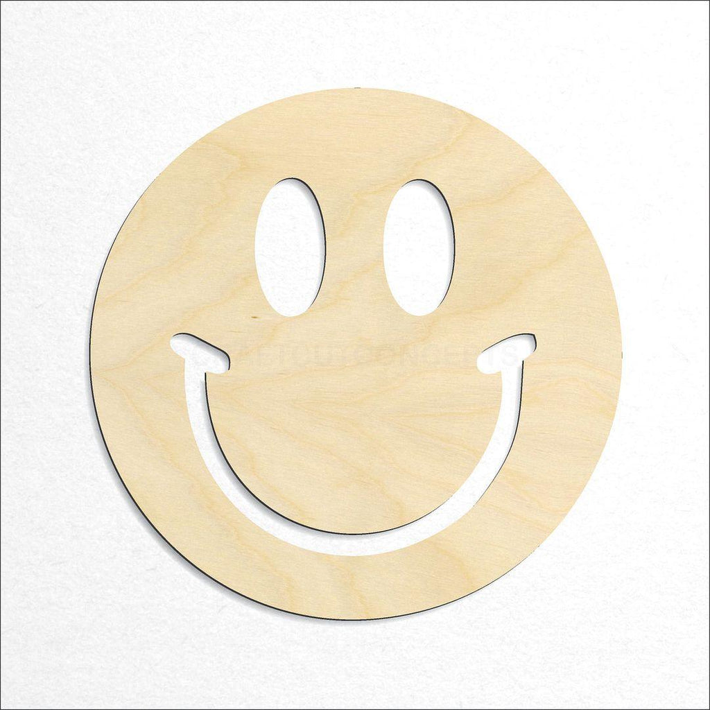 Wooden Smiley Face craft shape available in sizes of 1 inch and up