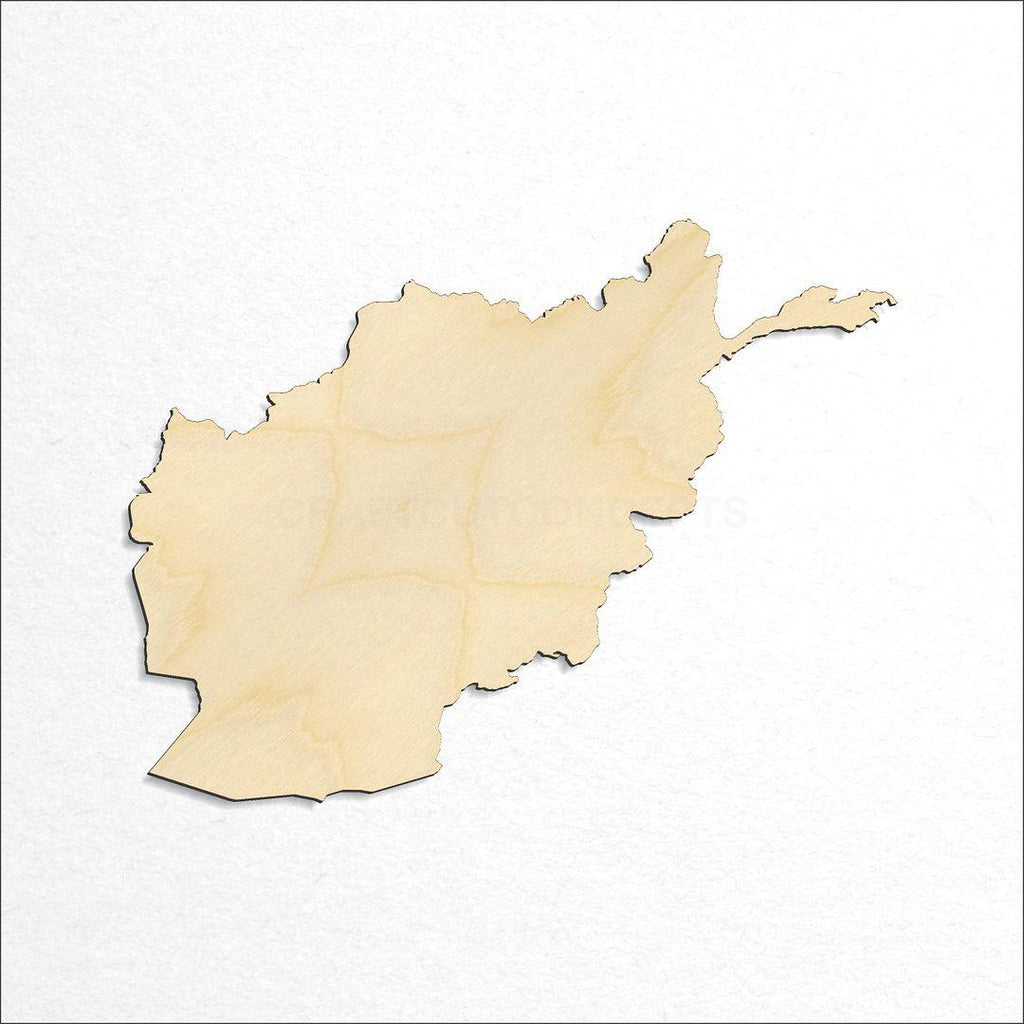 Wooden Country - Afganistan craft shape available in sizes of 4 inch and up
