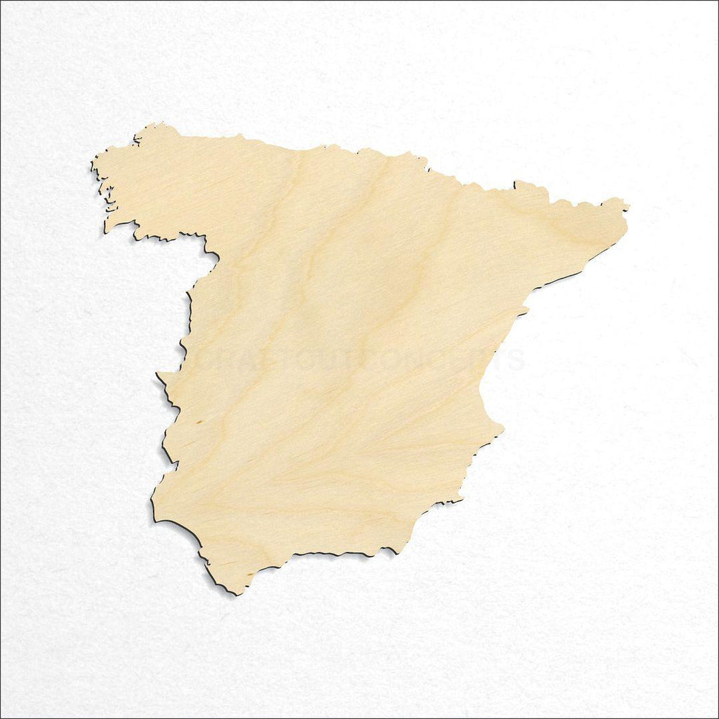 Wooden Country - Spain craft shape available in sizes of 2 inch and up