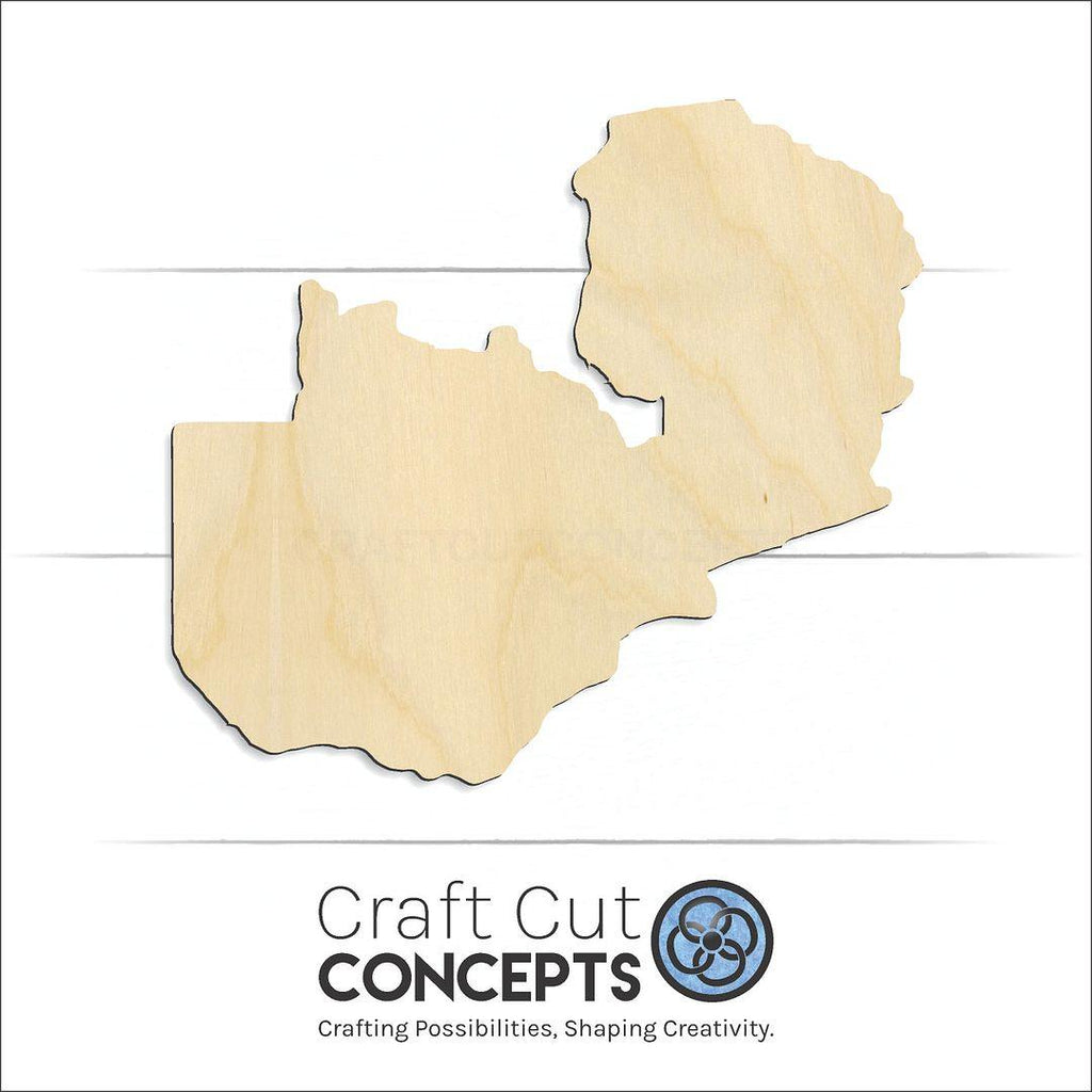 Craft Cut Concepts Logo under a wood Country -Zambia craft shape and blank