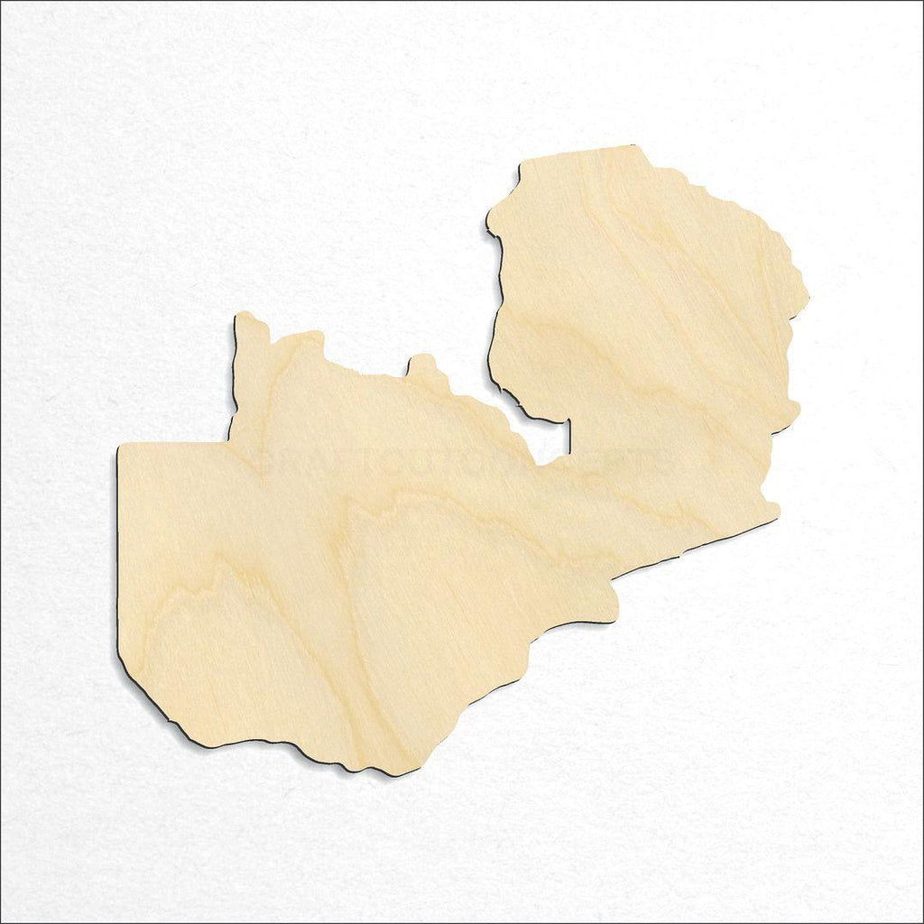 Wooden Country -Zambia craft shape available in sizes of 2 inch and up