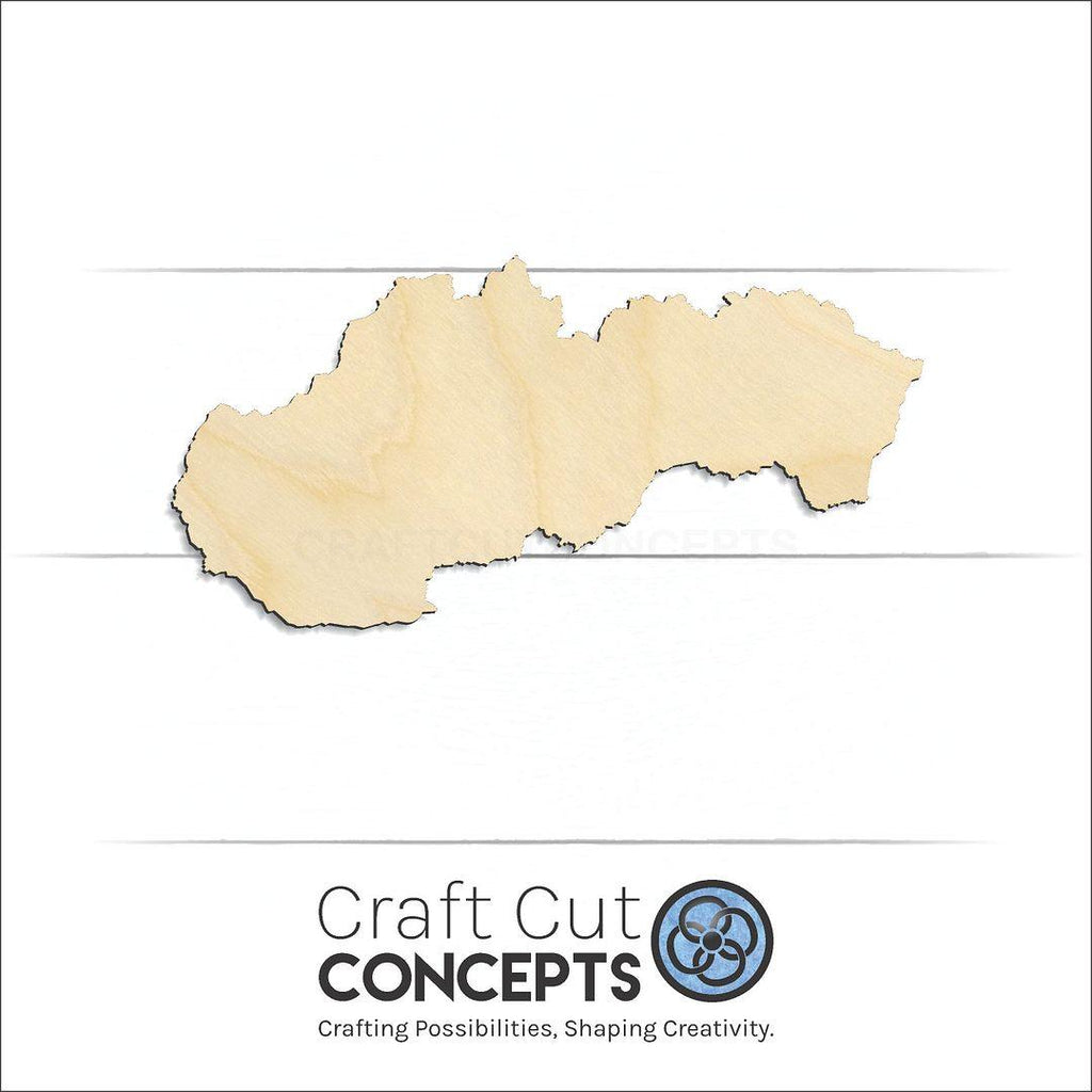 Craft Cut Concepts Logo under a wood Slovakia craft shape and blank