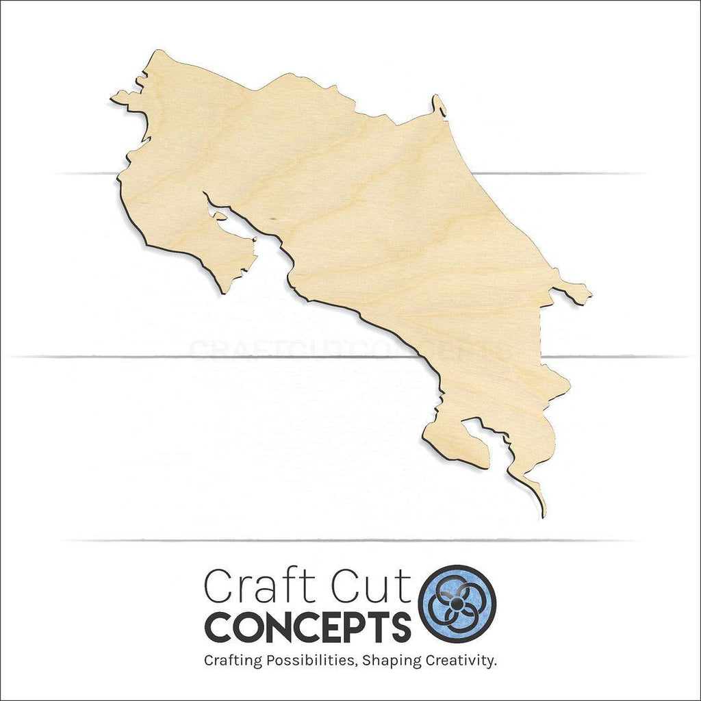 Craft Cut Concepts Logo under a wood Costa Rica craft shape and blank