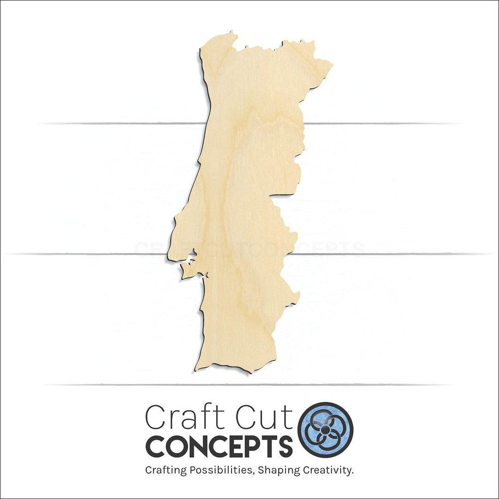 Craft Cut Concepts Logo under a wood Portugal craft shape and blank