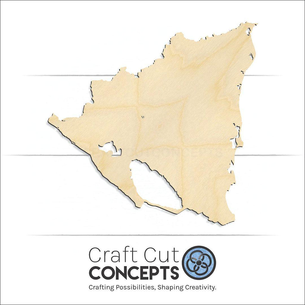 Craft Cut Concepts Logo under a wood Nicaragua craft shape and blank