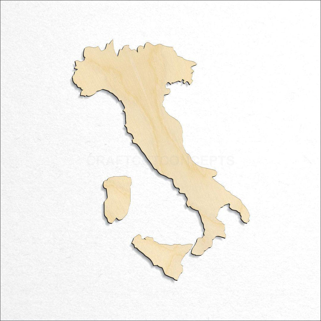 Wooden Italy craft shape available in sizes of 3 inch and up