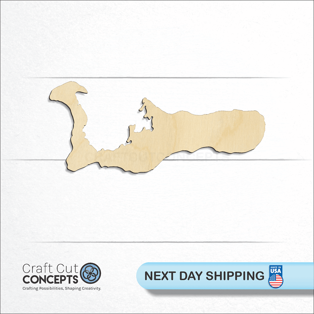 Craft Cut Concepts logo and next day shipping banner with an unfinished wood Grand Cayman Island craft shape and blank