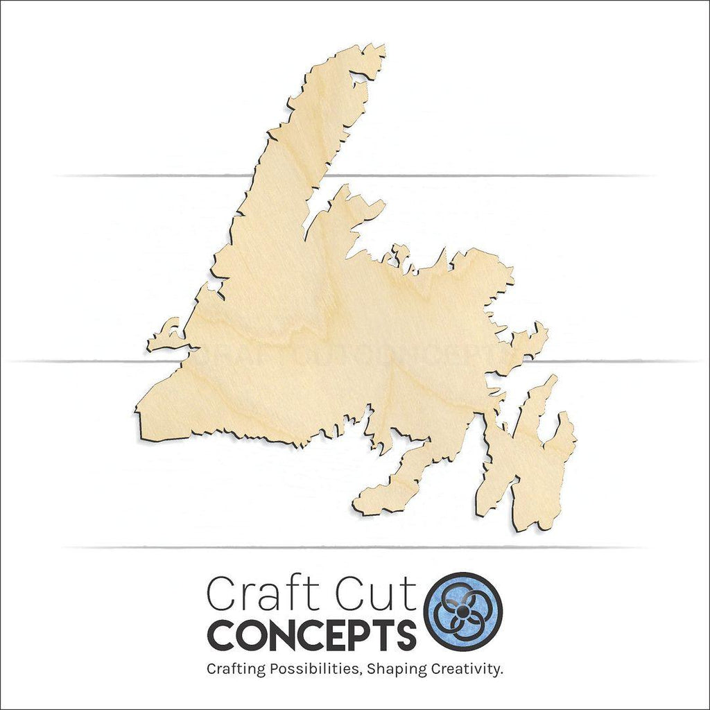 Craft Cut Concepts Logo under a wood New Found Island craft shape and blank