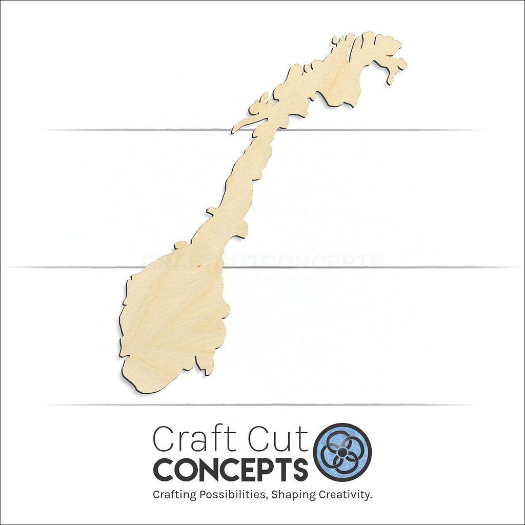 Craft Cut Concepts Logo under a wood Norway craft shape and blank