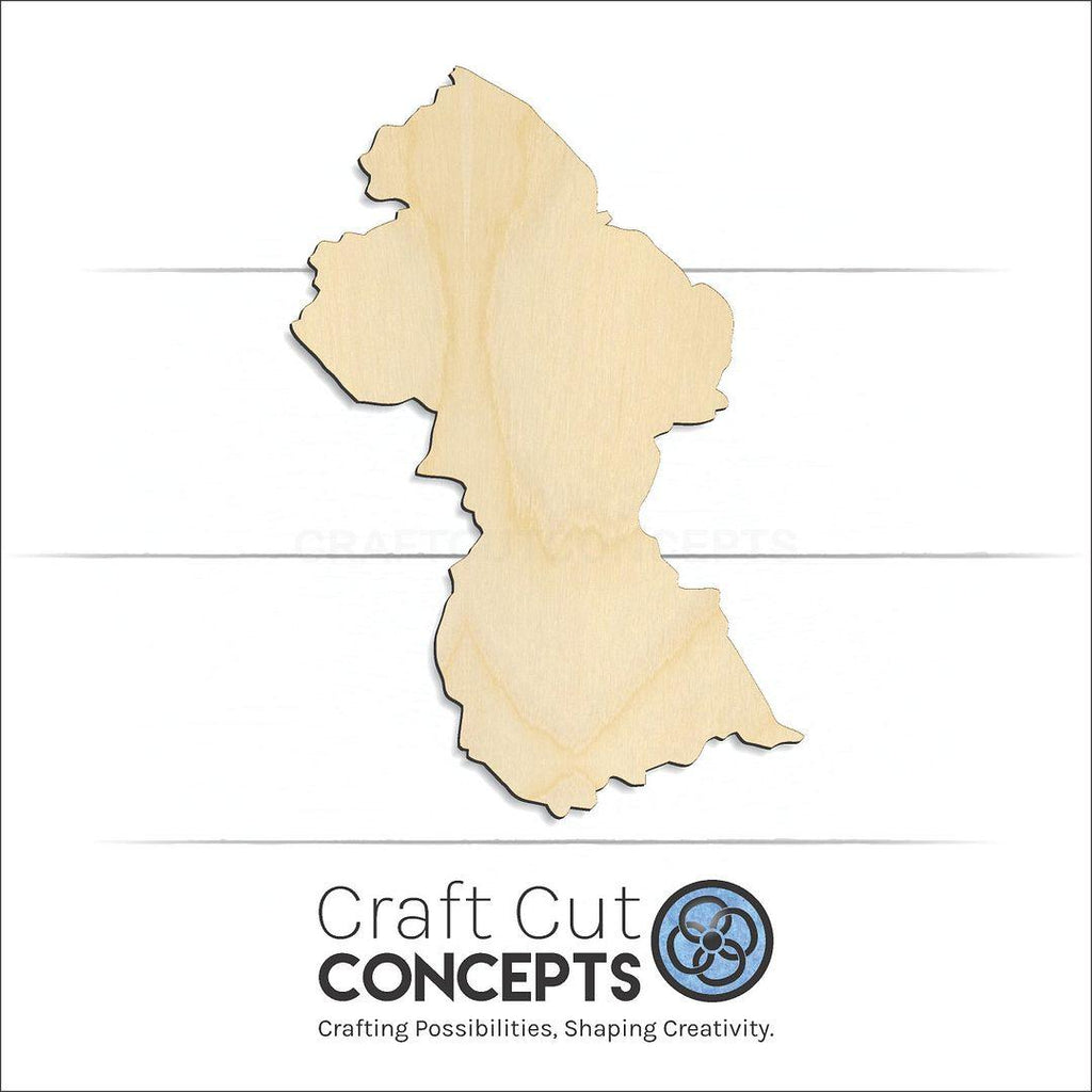 Craft Cut Concepts Logo under a wood Guyana craft shape and blank