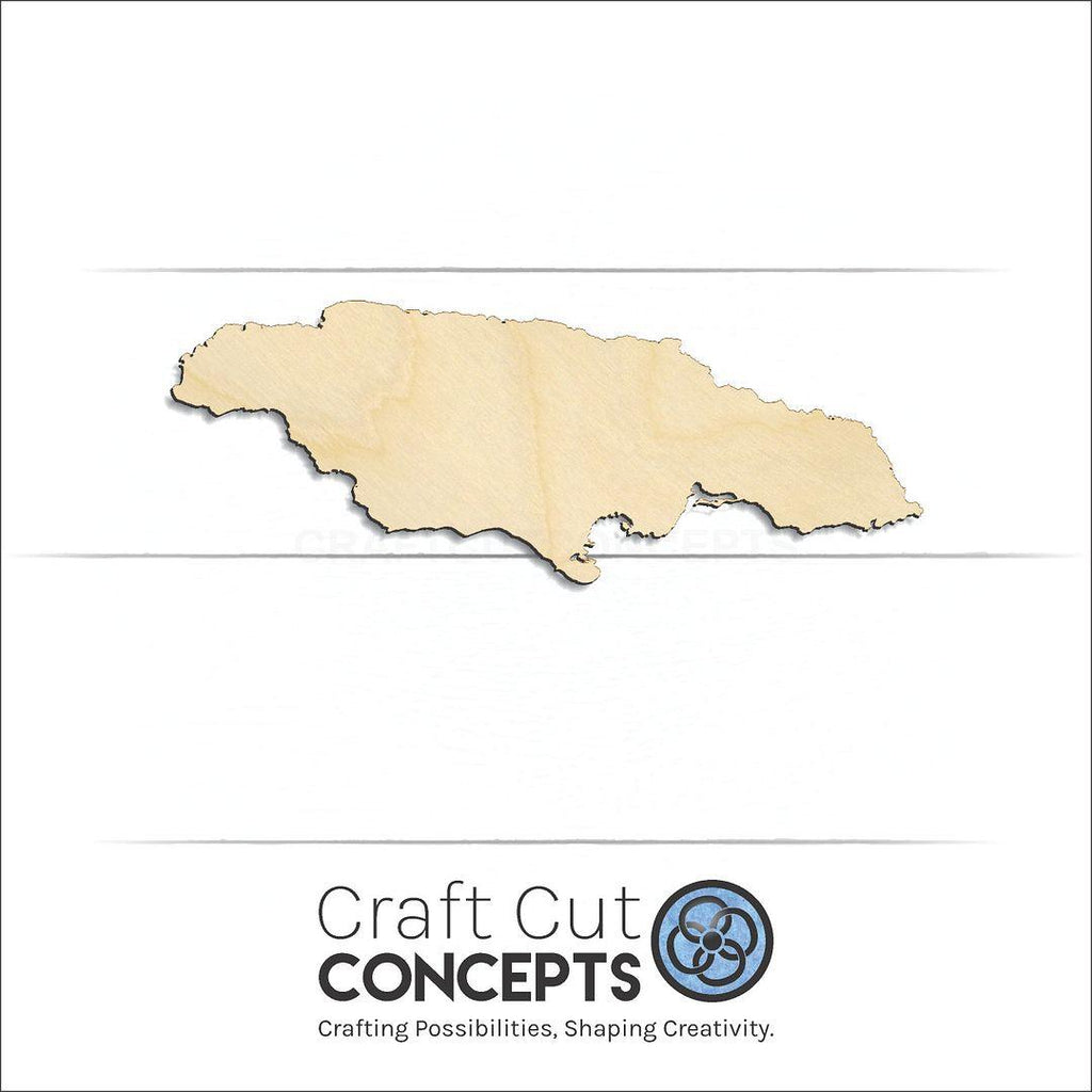 Craft Cut Concepts Logo under a wood Jamaica craft shape and blank