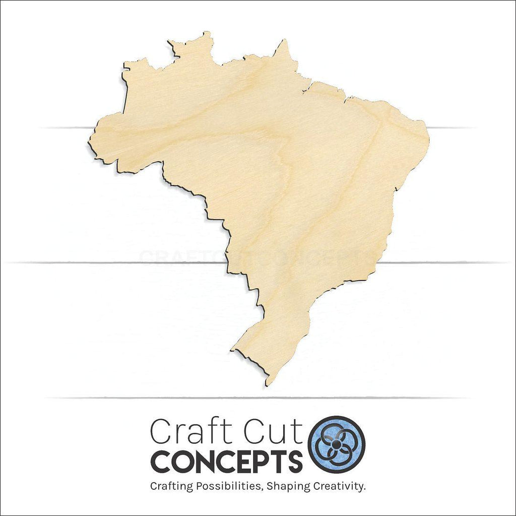 Craft Cut Concepts Logo under a wood Brazil craft shape and blank