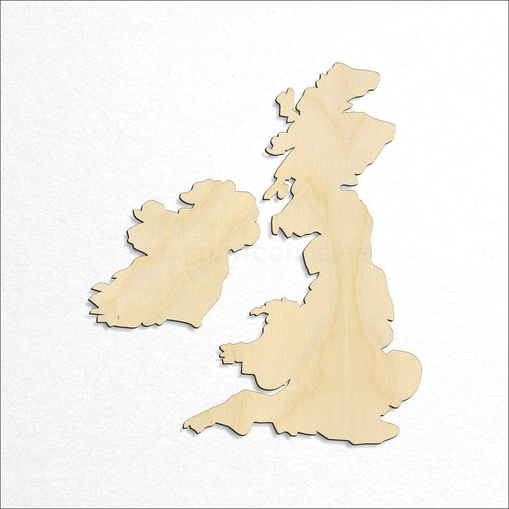 Wooden Great Britain craft shape available in sizes of 3 inch and up