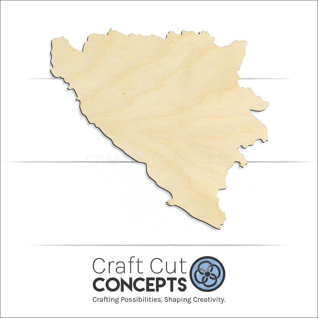 Craft Cut Concepts Logo under a wood Bosnia craft shape and blank