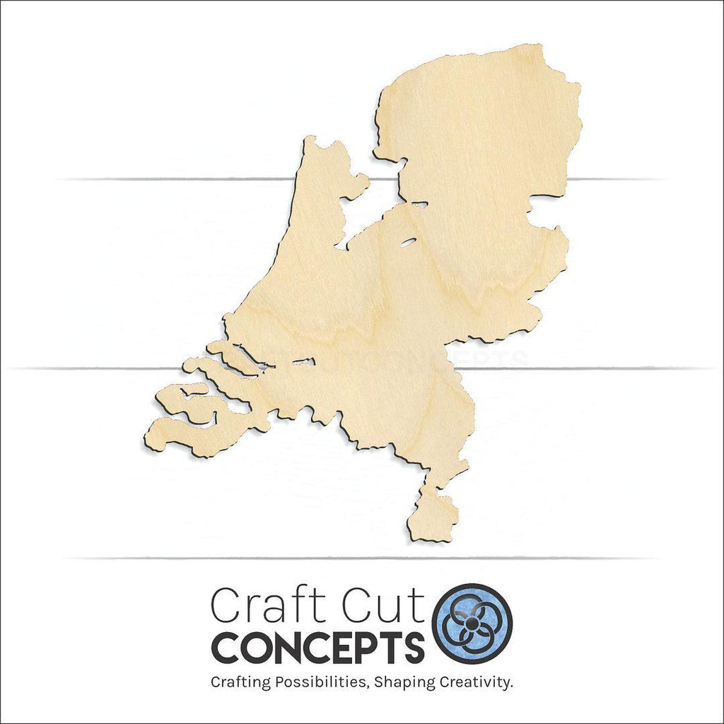 Craft Cut Concepts Logo under a wood Netherlands craft shape and blank