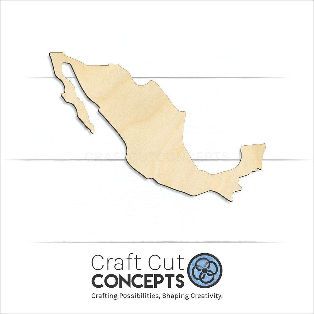 Craft Cut Concepts Logo under a wood Country-Mexico craft shape and blank