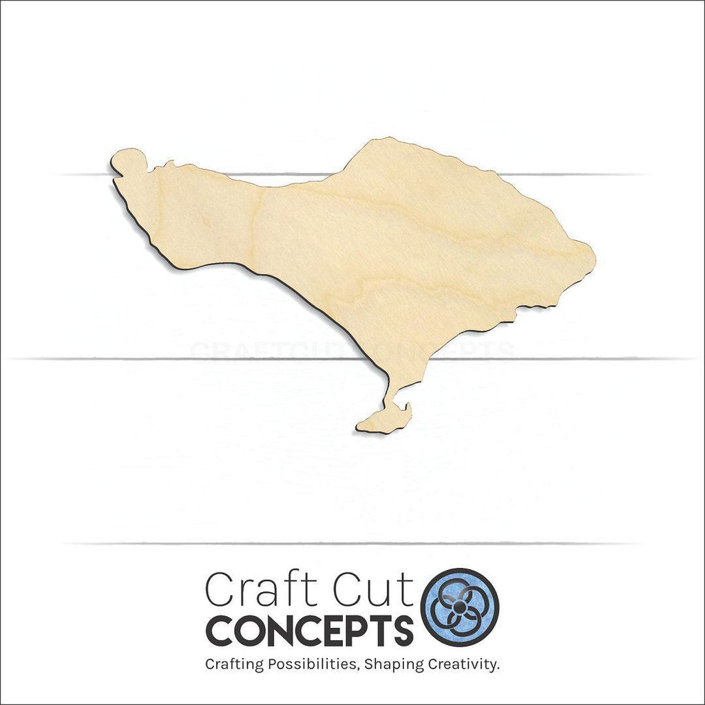 Craft Cut Concepts Logo under a wood Bali craft shape and blank