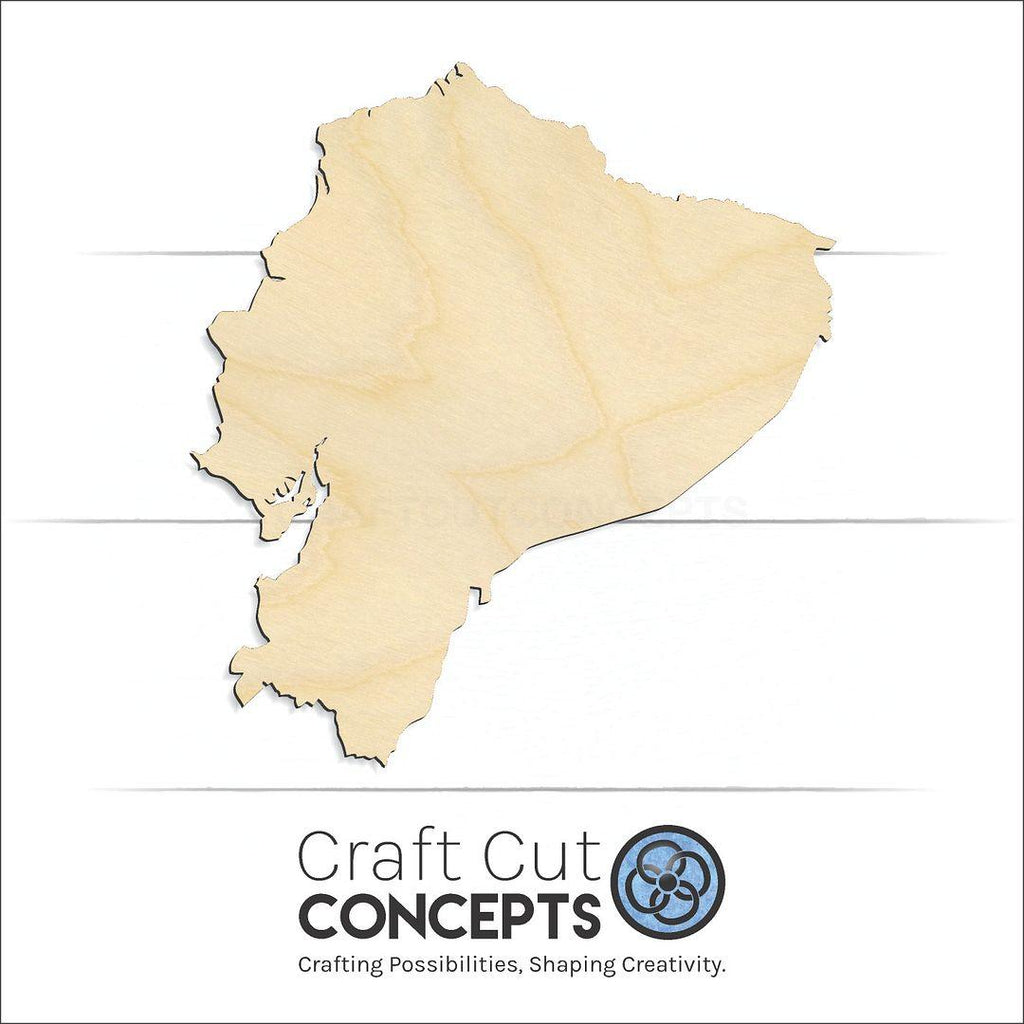 Craft Cut Concepts Logo under a wood Ecuador craft shape and blank