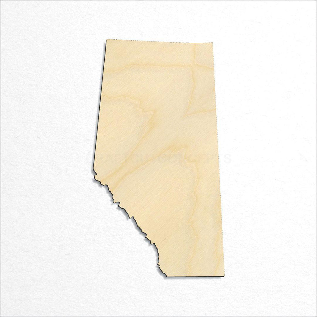 Wooden Alberta Canada craft shape available in sizes of 2 inch and up