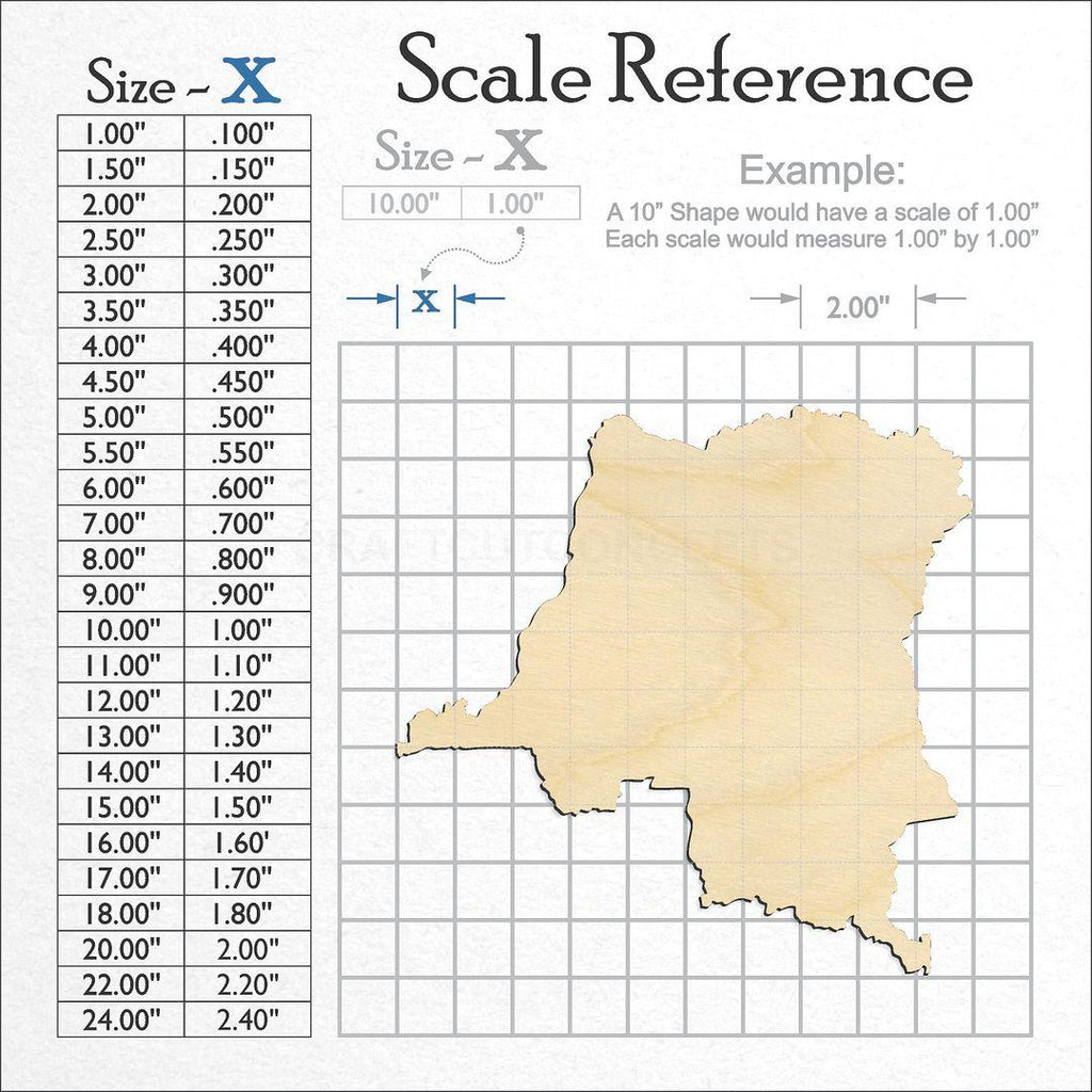 A scale and graph image showing a wood Congo craft blank