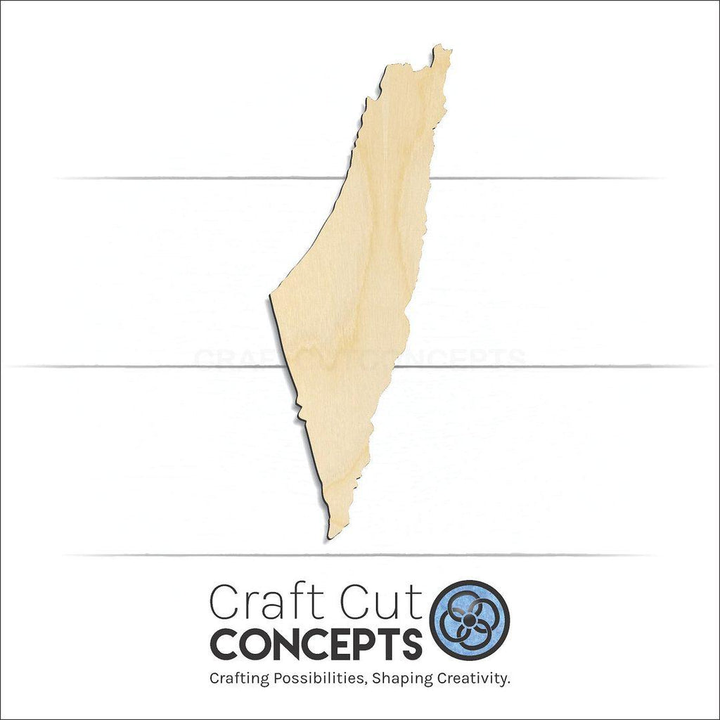 Craft Cut Concepts Logo under a wood Israel craft shape and blank