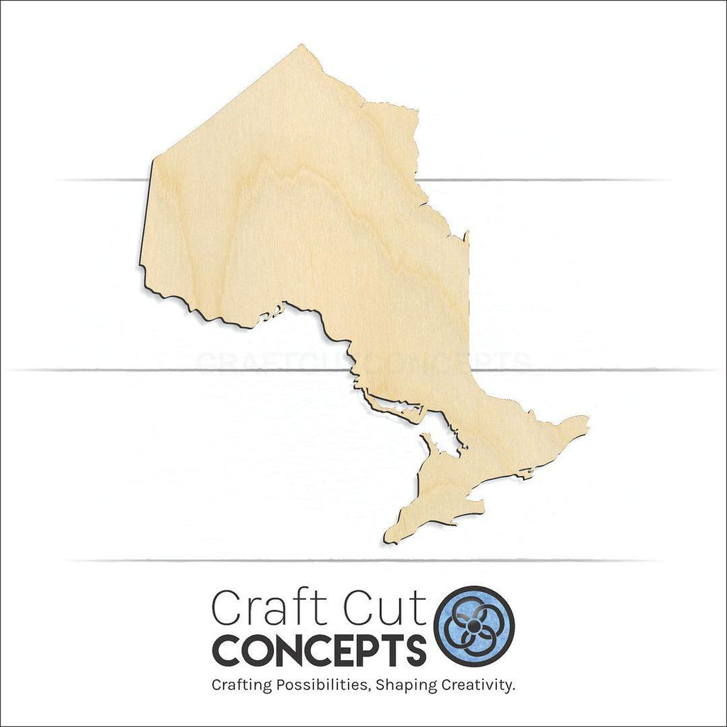 Craft Cut Concepts Logo under a wood Ontario craft shape and blank