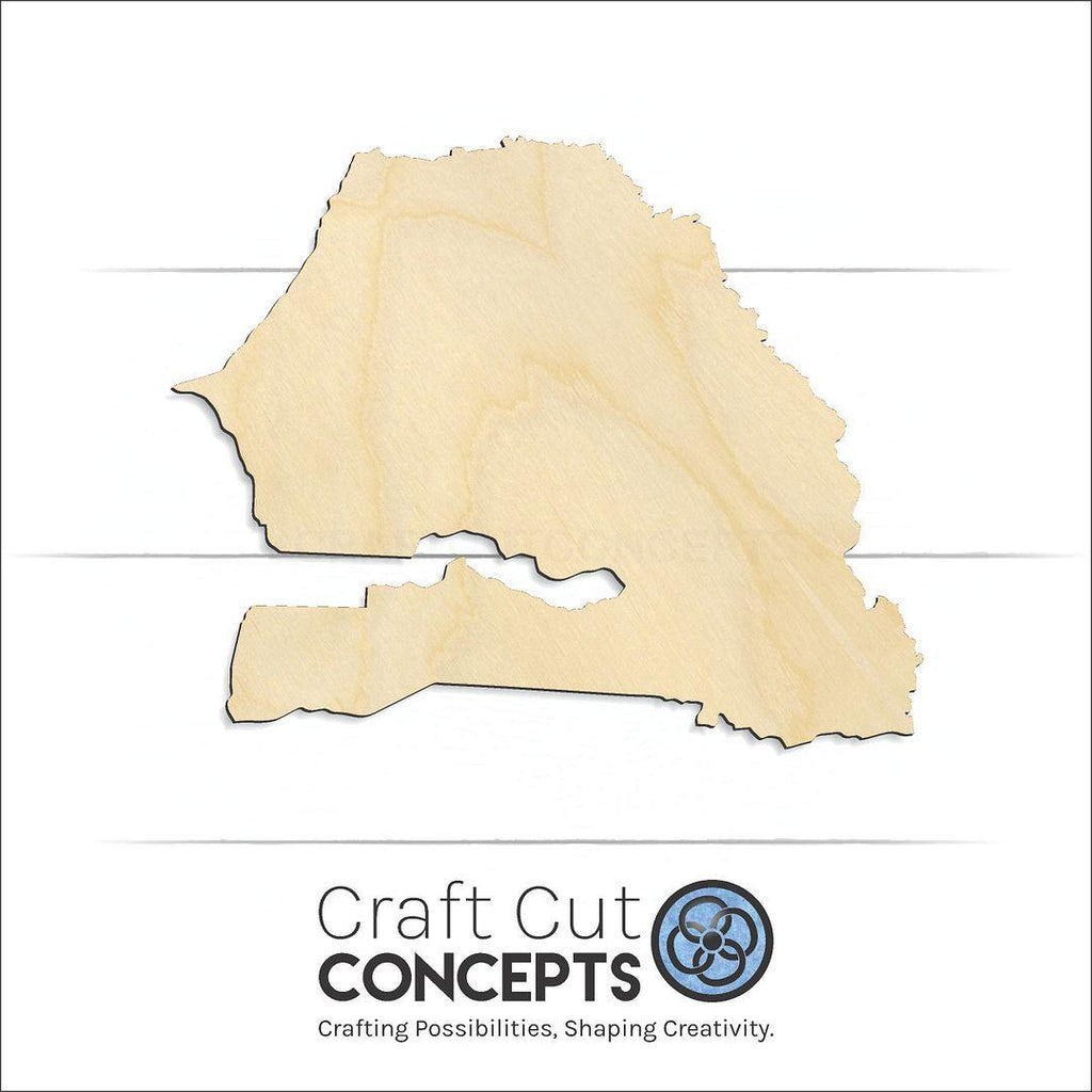 Craft Cut Concepts Logo under a wood Senegal craft shape and blank