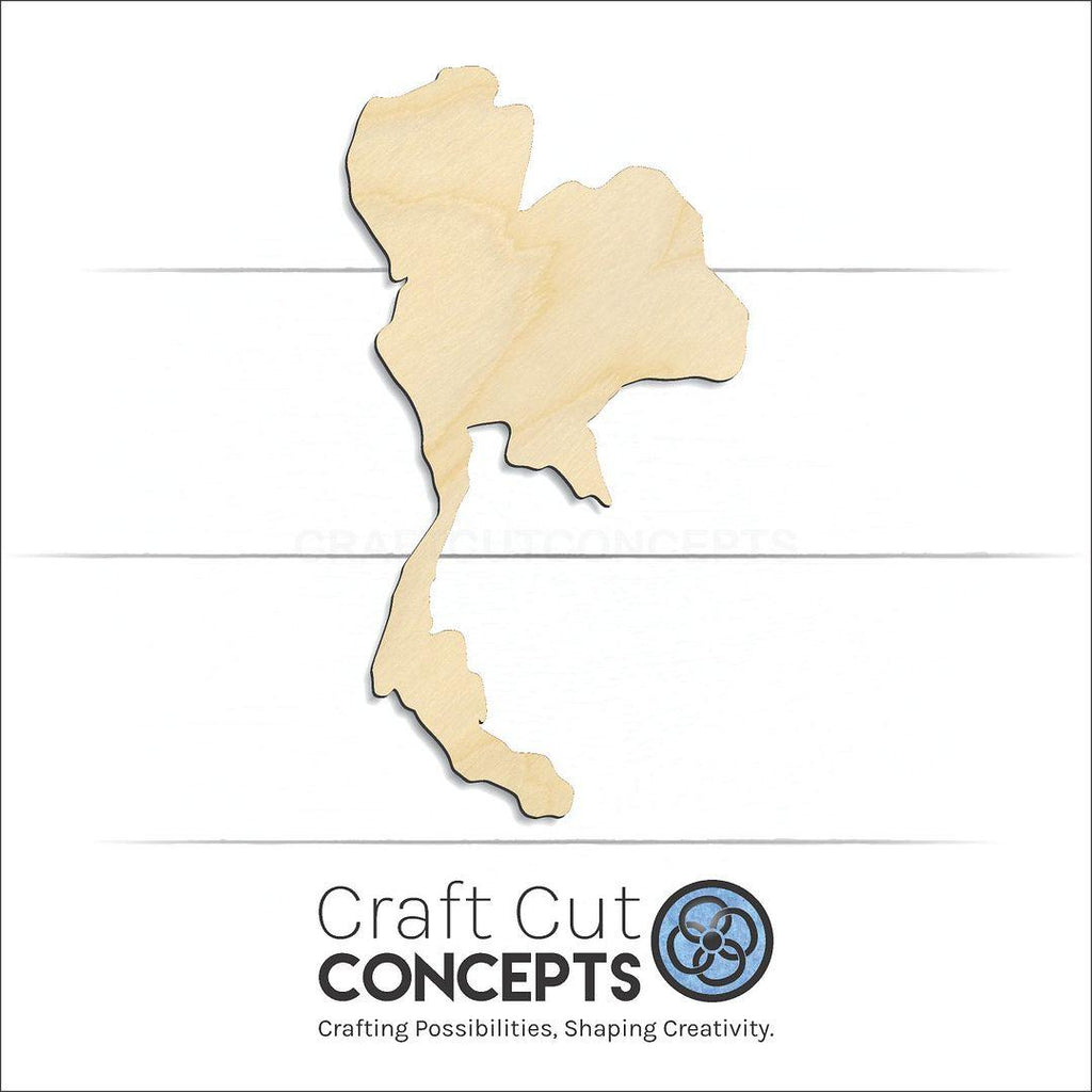 Craft Cut Concepts Logo under a wood Thailand craft shape and blank