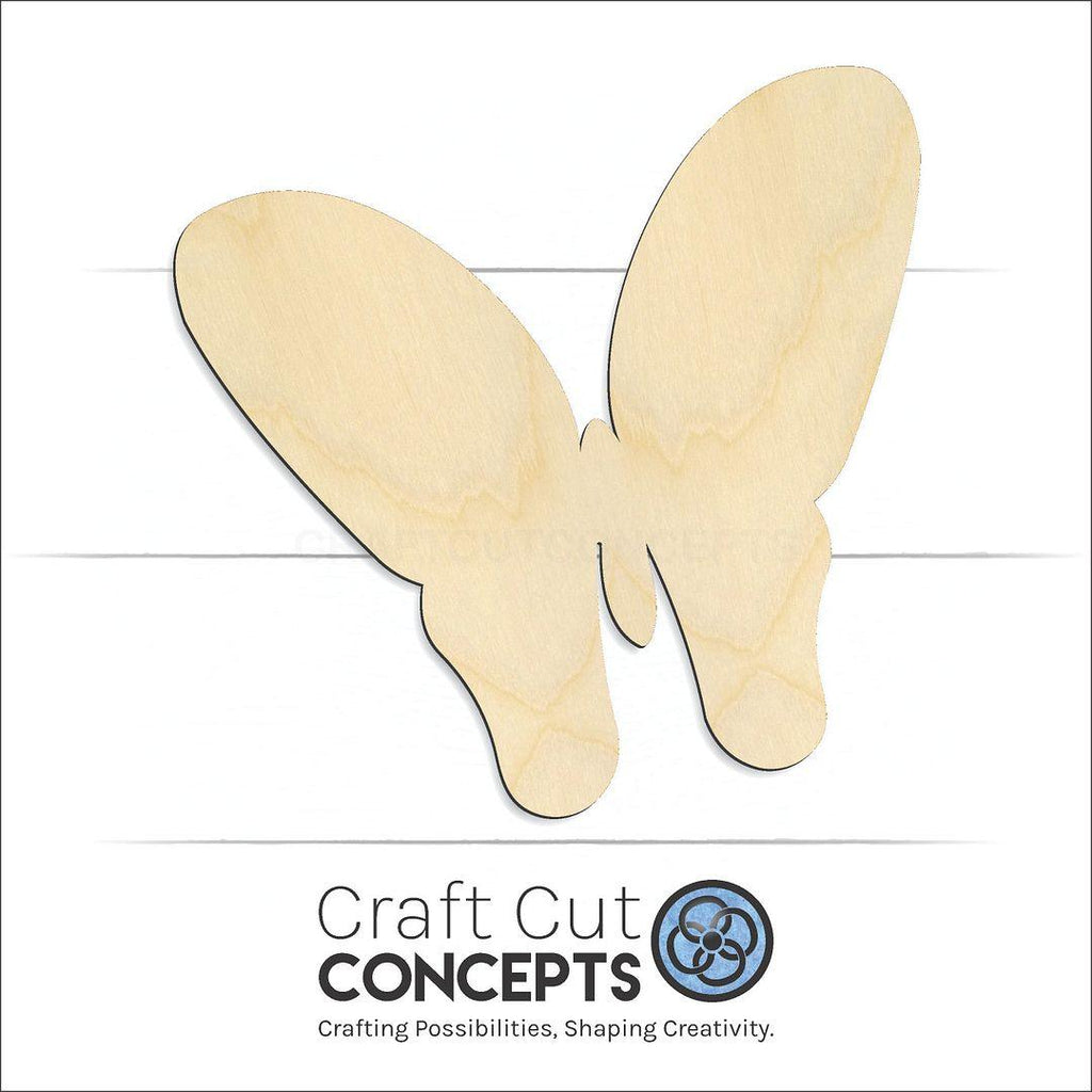 Craft Cut Concepts Logo under a wood Butterfly craft shape and blank