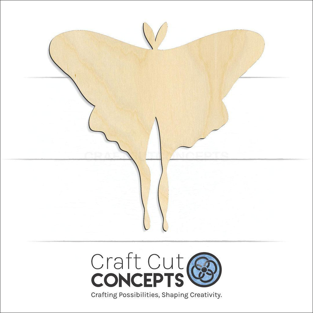 Craft Cut Concepts Logo under a wood Moth craft shape and blank