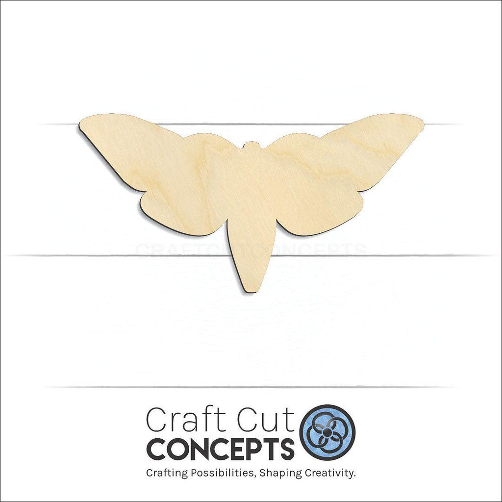 Craft Cut Concepts Logo under a wood Moth craft shape and blank