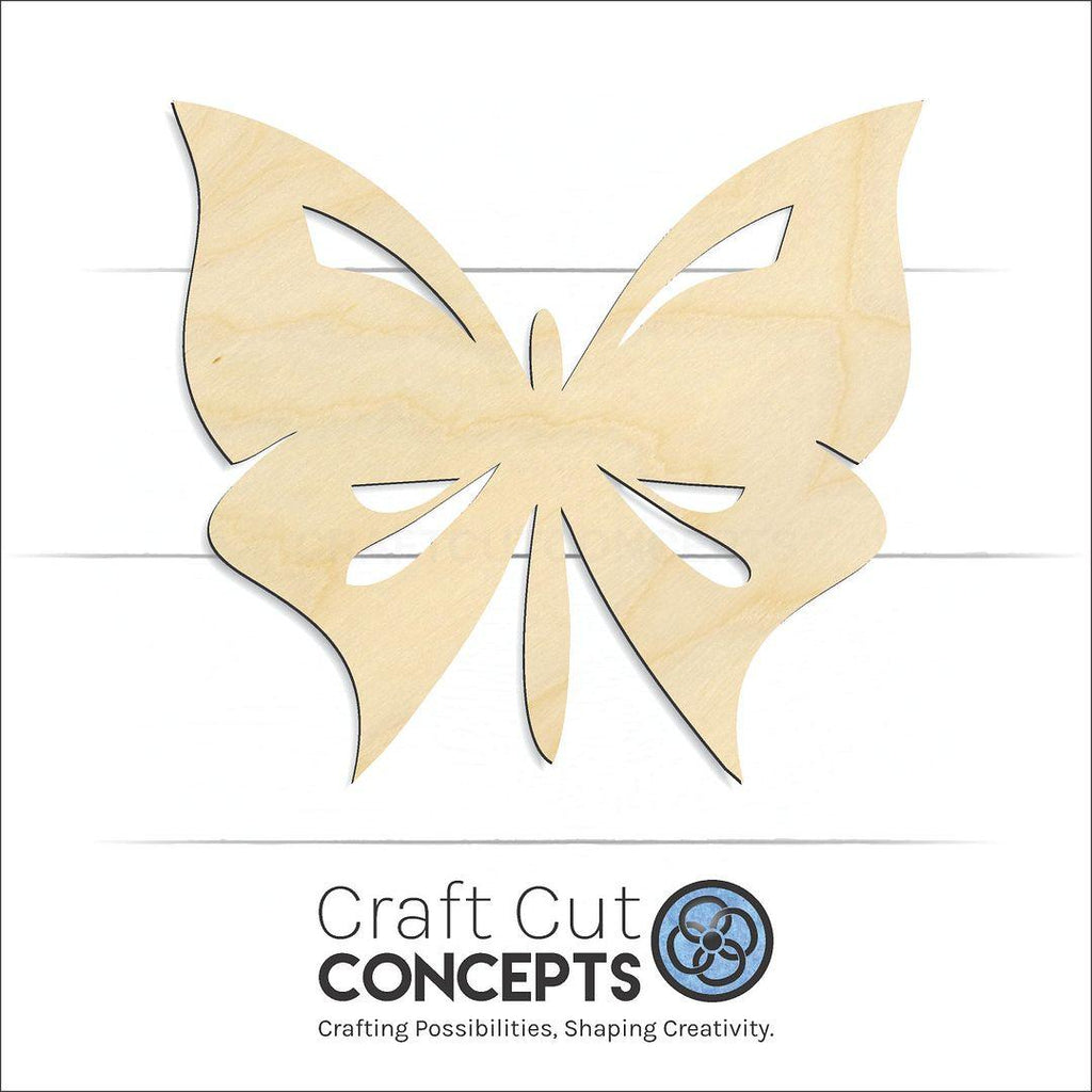 Craft Cut Concepts Logo under a wood Butterfly craft shape and blank