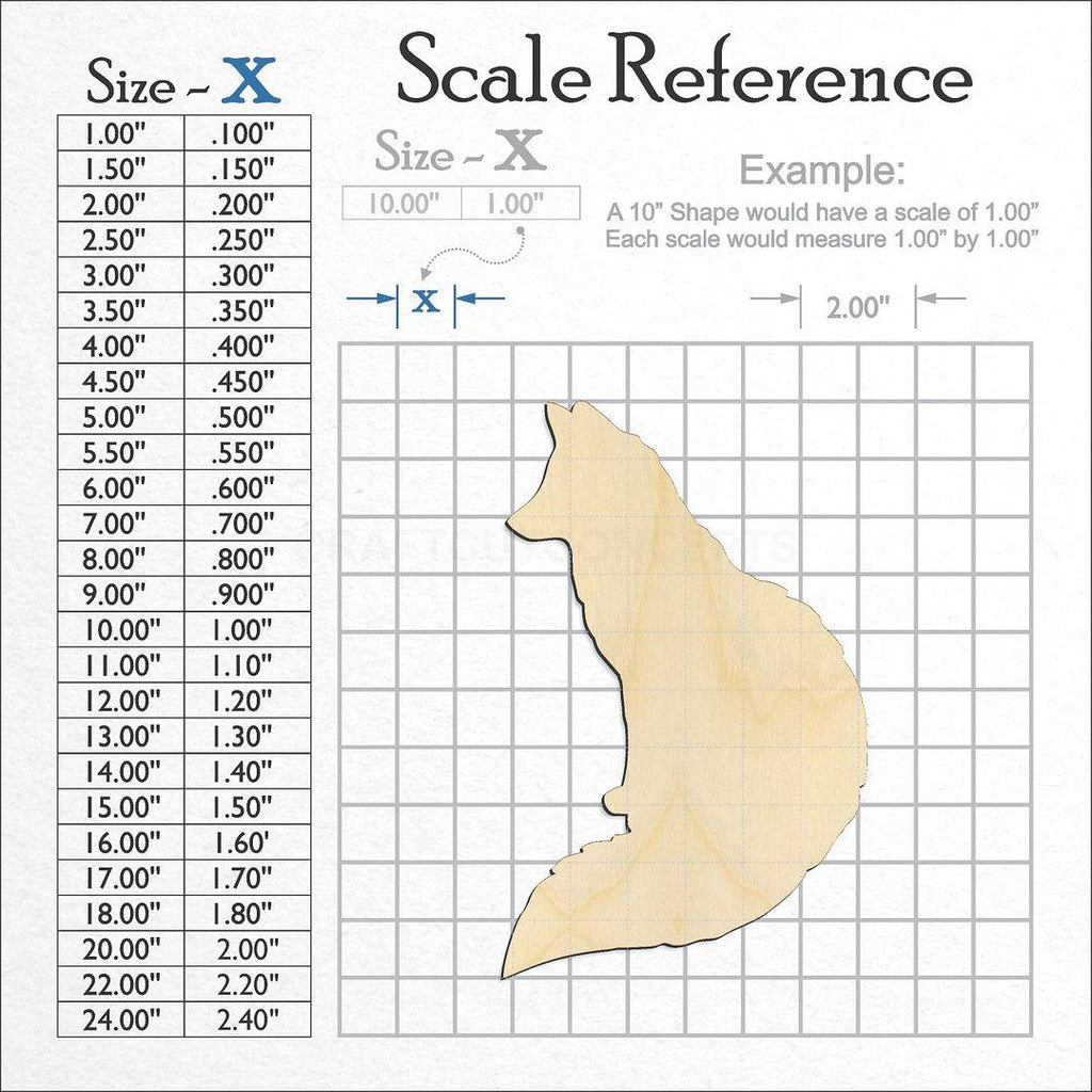 A scale and graph image showing a wood Fox craft blank