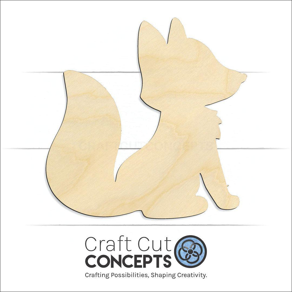 Craft Cut Concepts Logo under a wood Fox craft shape and blank