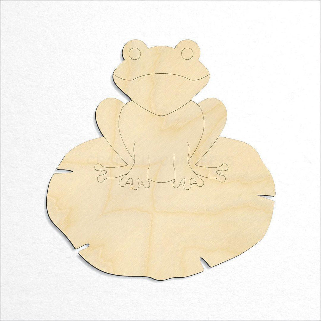 Wooden Frog on Lilly pad craft shape available in sizes of 2 inch and up