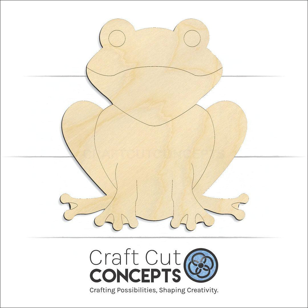 Craft Cut Concepts Logo under a wood Frog craft shape and blank