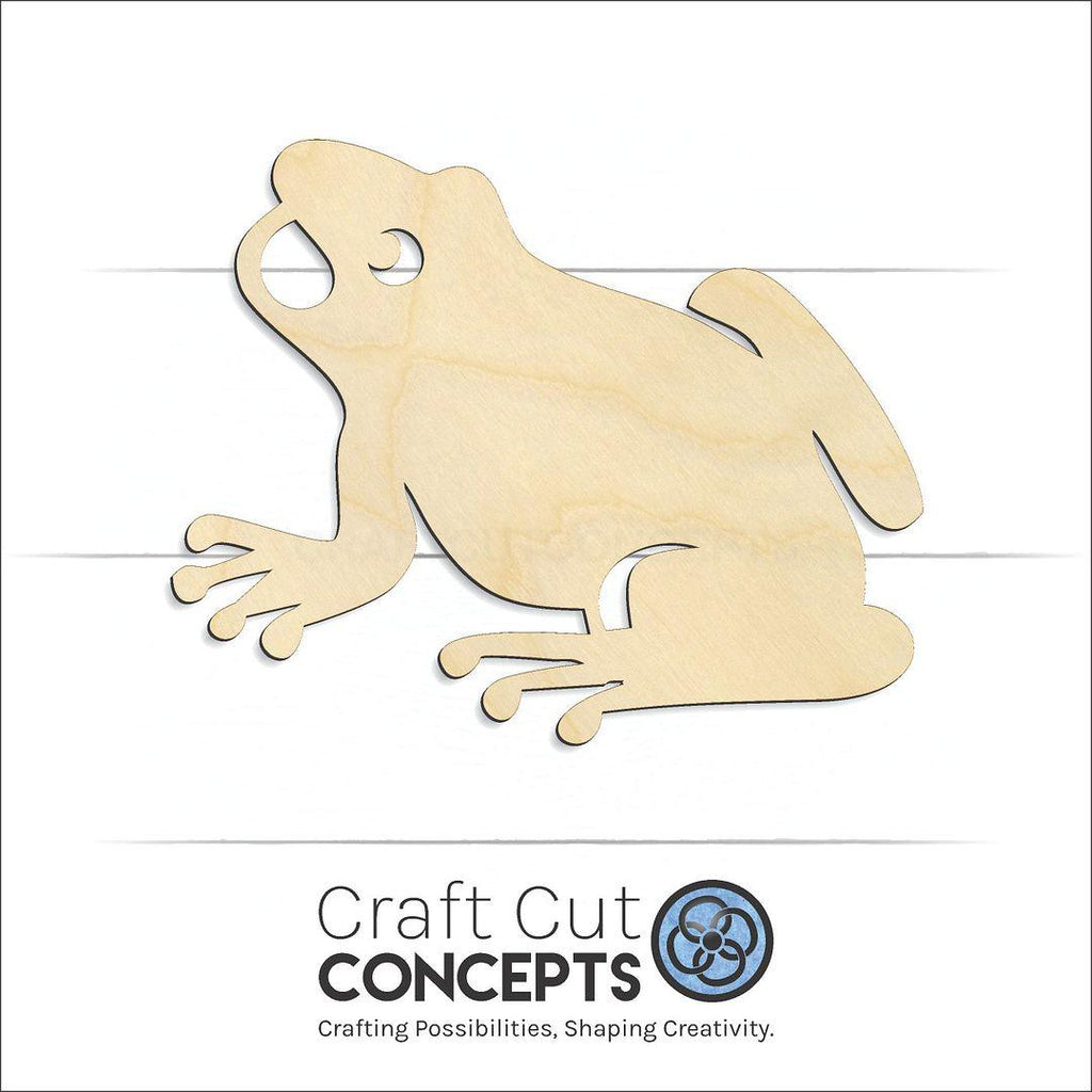 Craft Cut Concepts Logo under a wood Frog craft shape and blank