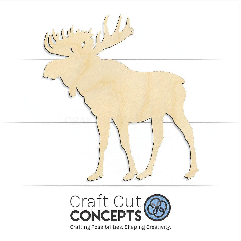 Craft Cut Concepts Logo under a wood Moose-2 craft shape and blank
