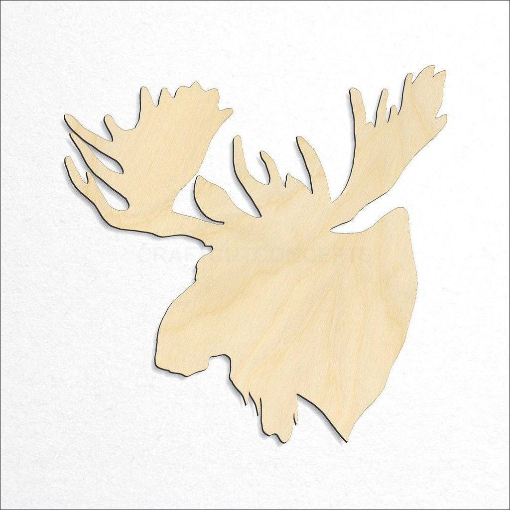 Wooden Moose Head craft shape available in sizes of 2 inch and up