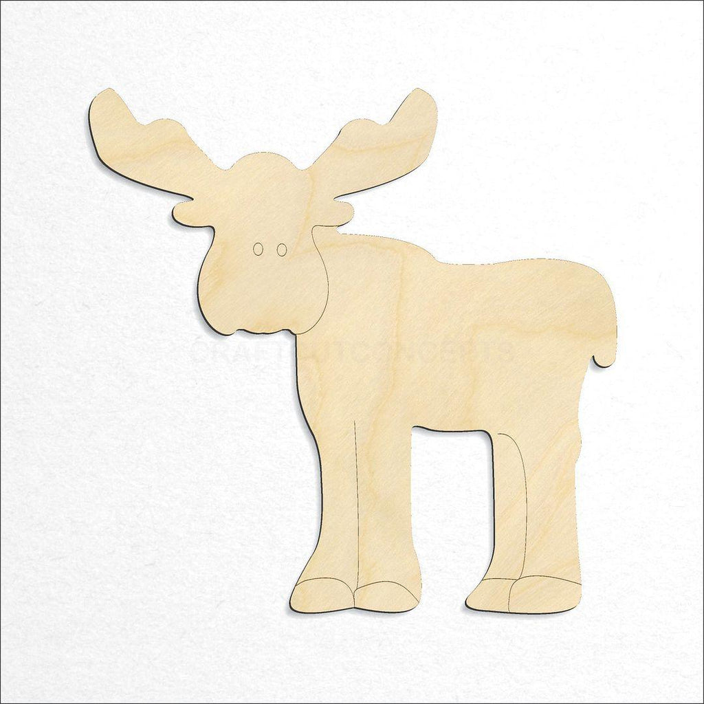 Wooden Cute Moose craft shape available in sizes of 1 inch and up