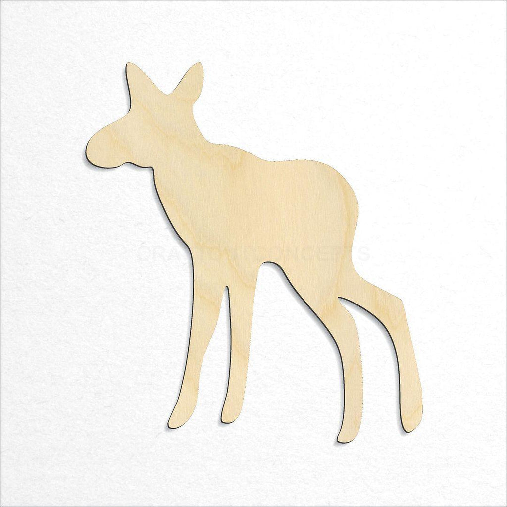 Wooden Baby Moose craft shape available in sizes of 2 inch and up