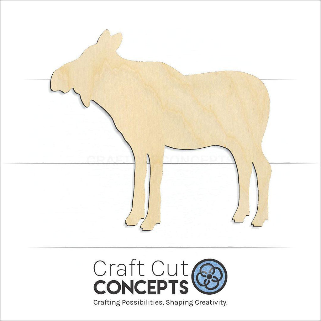 Craft Cut Concepts Logo under a wood Cow Moose craft shape and blank