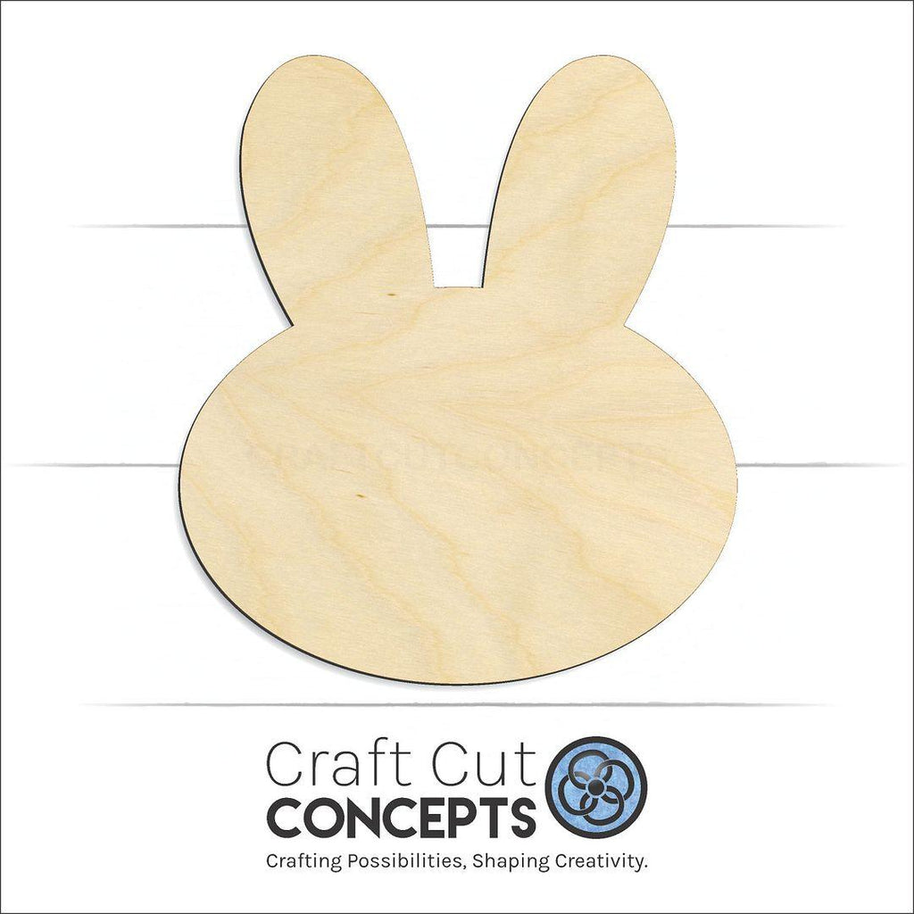 Craft Cut Concepts Logo under a wood Bunny Head craft shape and blank