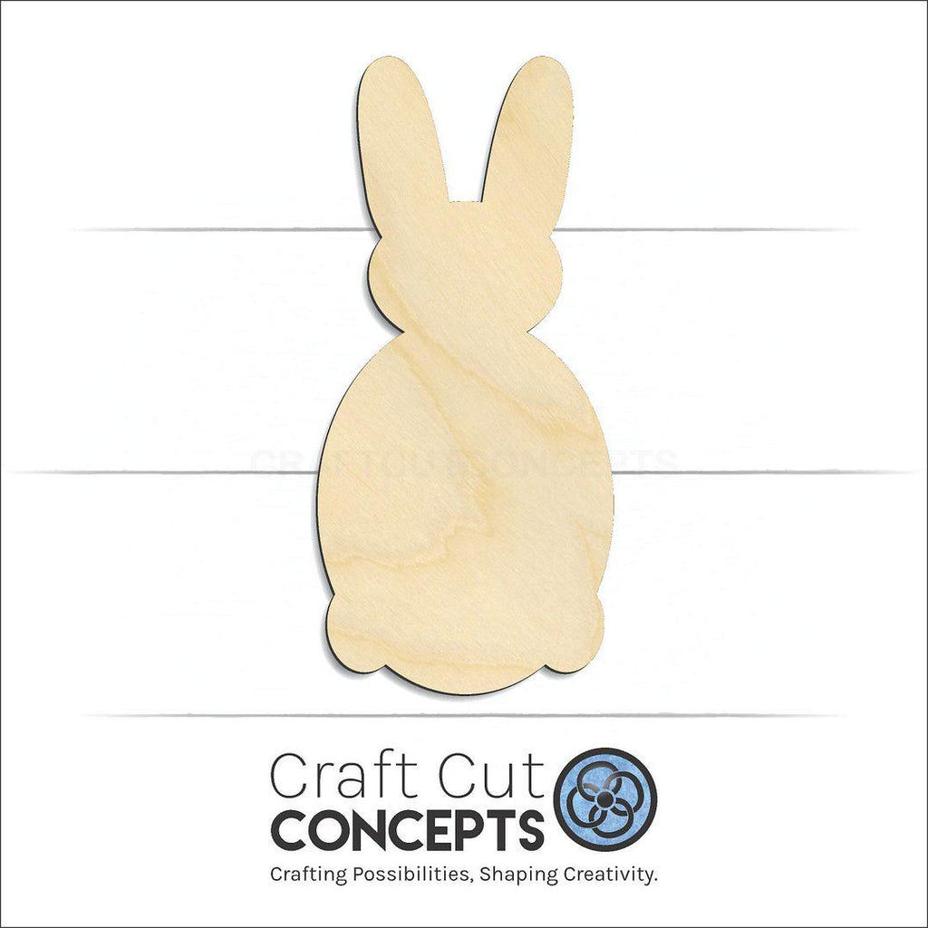 Craft Cut Concepts Logo under a wood Bunny Head craft shape and blank