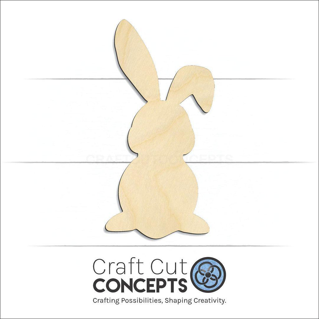 Craft Cut Concepts Logo under a wood Easter Bunny craft shape and blank