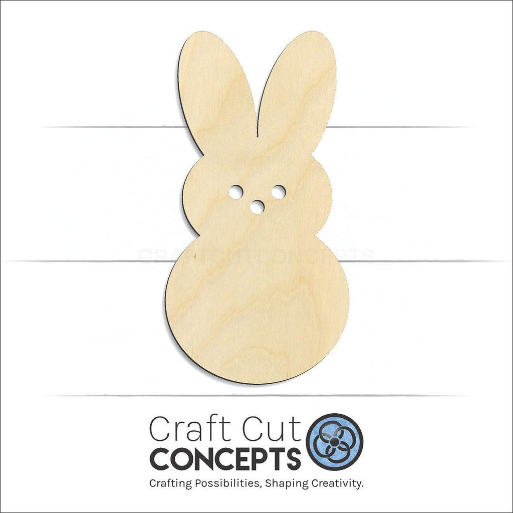 Craft Cut Concepts Logo under a wood Easter Bunny craft shape and blank