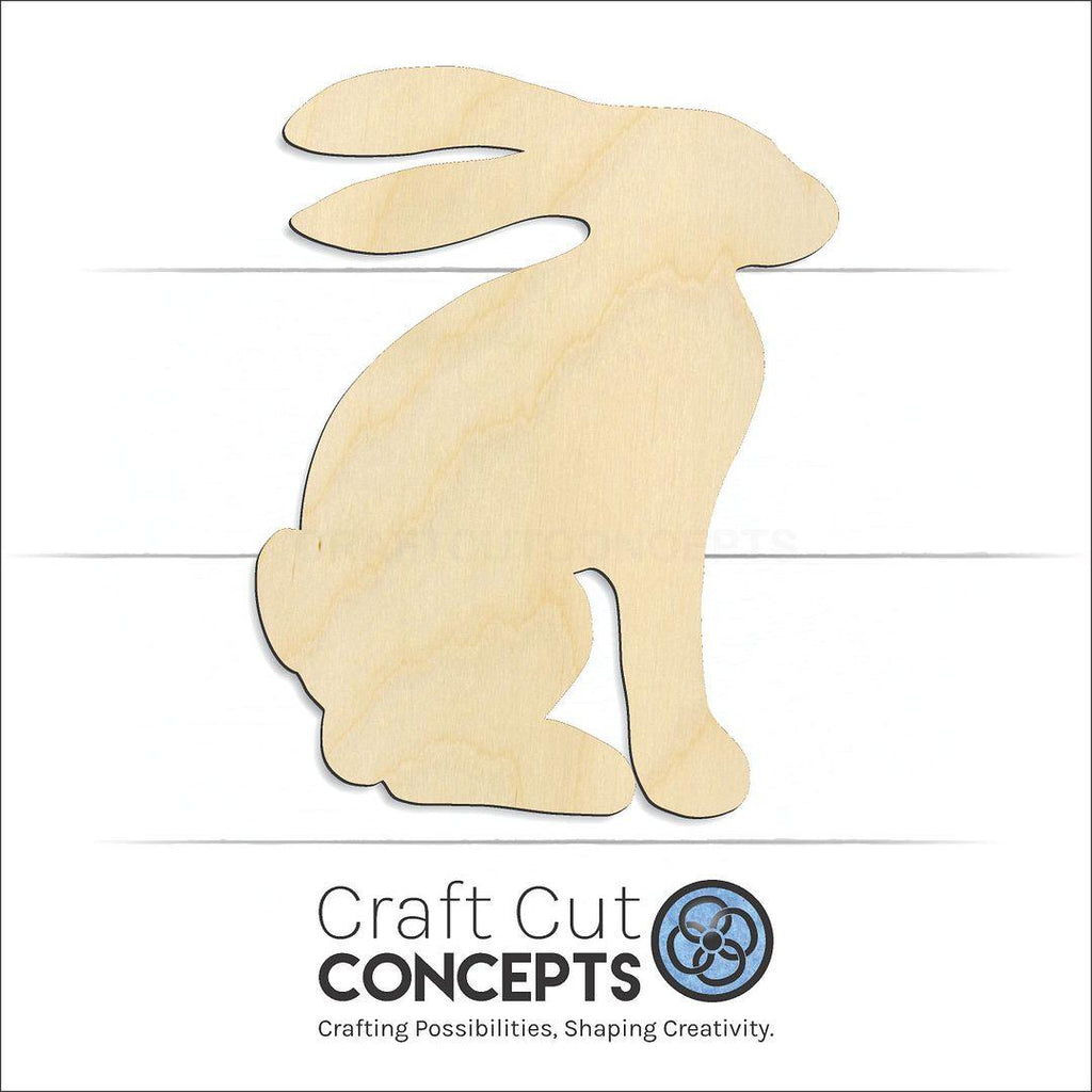 Craft Cut Concepts Logo under a wood Rabbit craft shape and blank