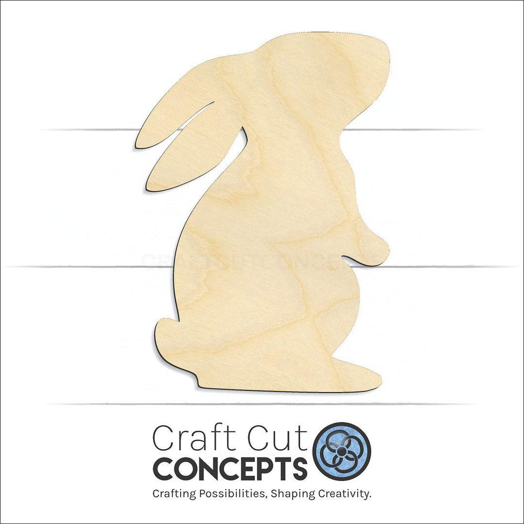 Craft Cut Concepts Logo under a wood Rabbit craft shape and blank