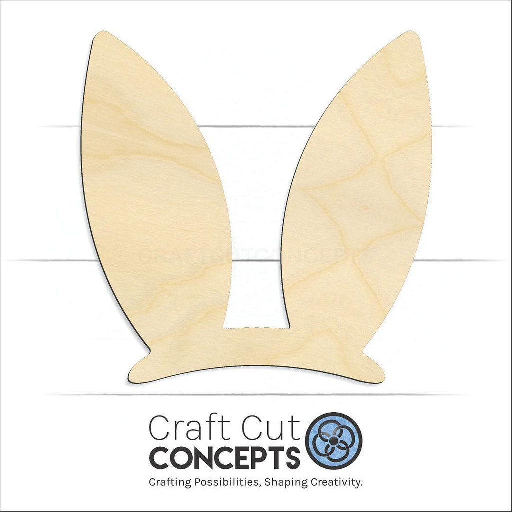 Craft Cut Concepts Logo under a wood Easter Bunny Ears craft shape and blank